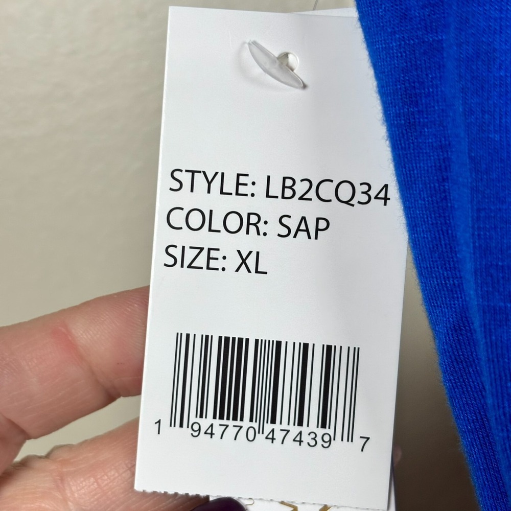 La Blanca Draped Darling Strapless Midi Dress XL Blue Tiered Swimsuit Cover Up - Picture 8 of 10